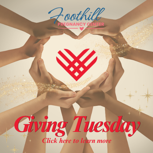 Giving Tuesday - Foothill Pregnancy Center. Click here to learn more.